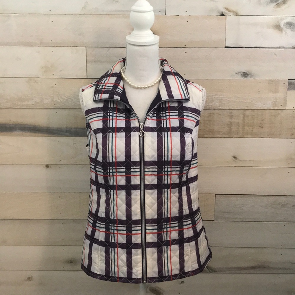 ⚜️ Christopher & Banks Plaid Quilted Vest - Size M